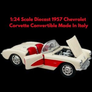 1:24 Scale Diecast 1957 Chevrolet Convertible Corvette Made In Italy